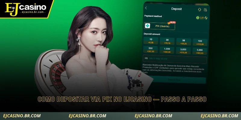 passo a passo completo para adicionar saldo no ejcasino usando pix